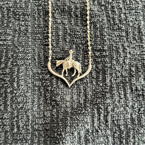 Sterling Silver Western Pleasure Horse Necklace - Picture 7 of 7